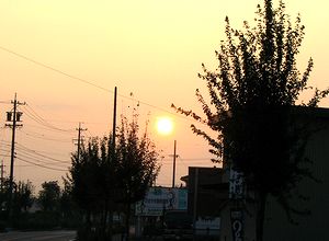 今朝の日の出(北山町、北町)